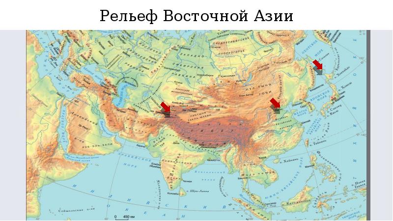 Карта восточной азии физическая