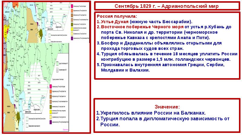 Адрианопольский мирный договор 1829 карта