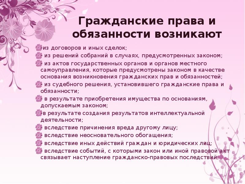 Обязанность появиться. Гражданские обязанности. Гражданское право права и обязанности. Гражданские права и обязанности возникают. Гражданские обязанности примеры.