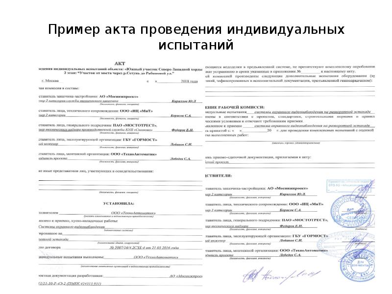 Протокол проведения испытаний