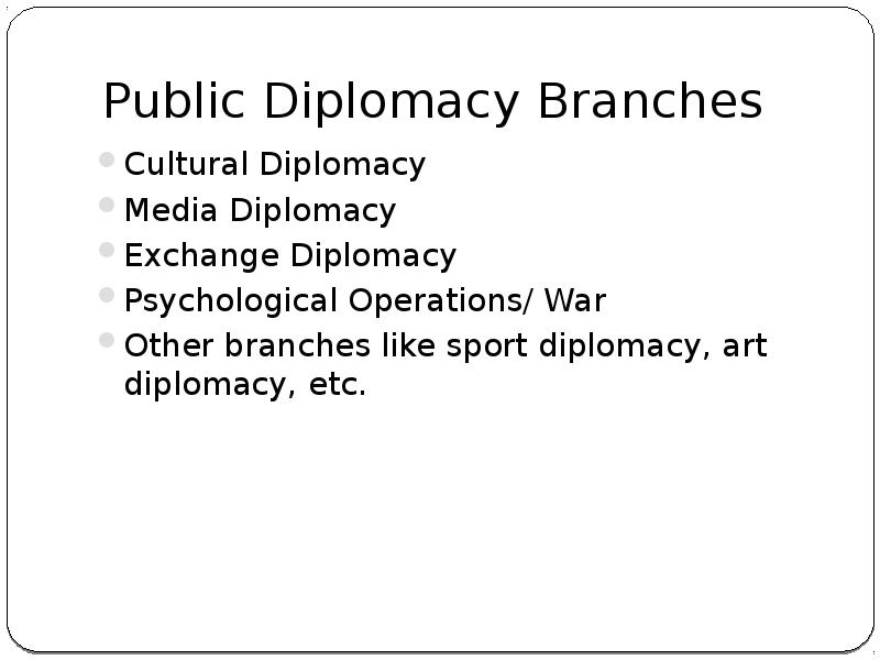 Public Diplomacy: Conceptual Framework, Real Functions