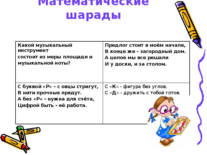 Математические шарады