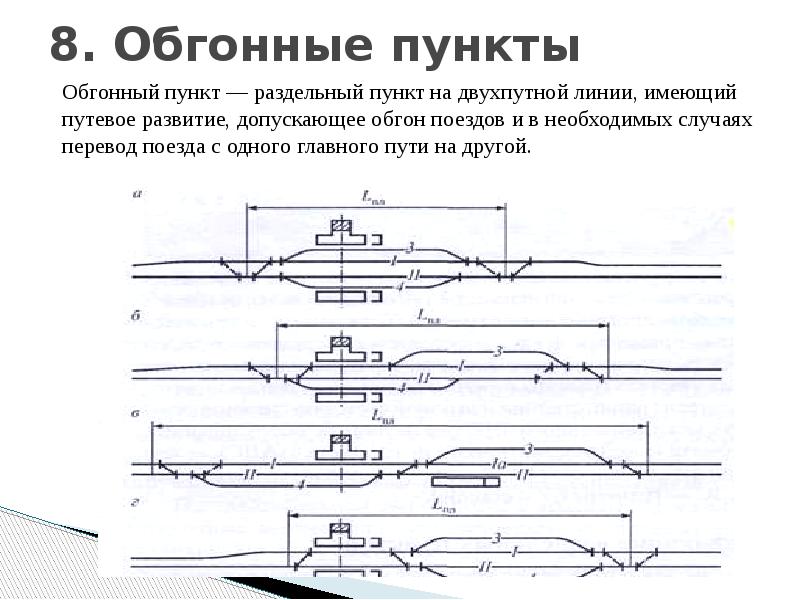 Основной схемой обгонных пунктов является схема