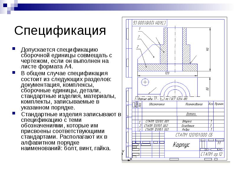 Как оформить сборочный чертеж