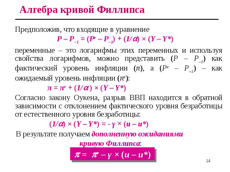 Алгебра кривой Филлипса
Предположив, что входящие в уравнение
Алгебра кривой Филлипса
Предположив, что входящие в уравнение