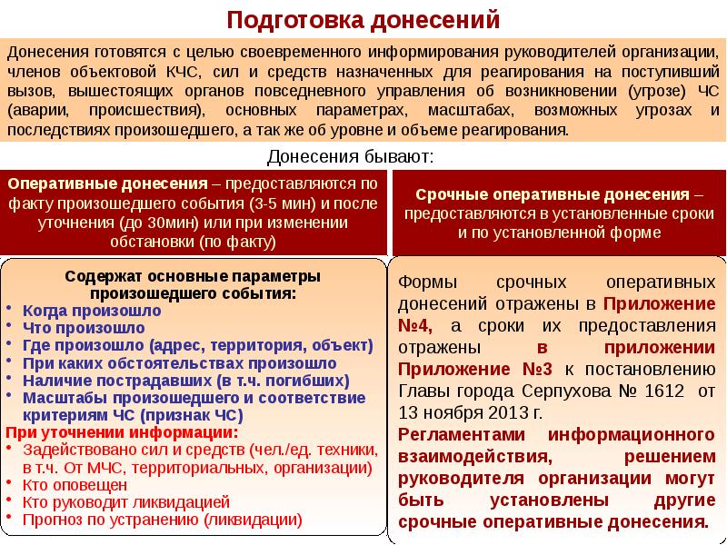 Табель срочных донесений по го и чс в организации образец