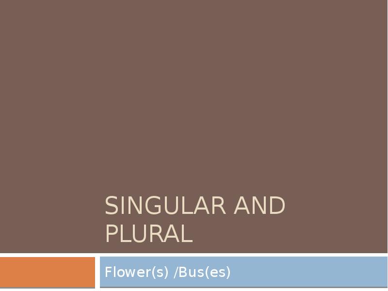 Singular and plural