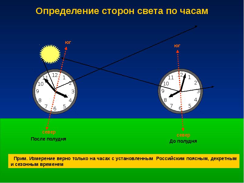 Определение сторон света рисунок