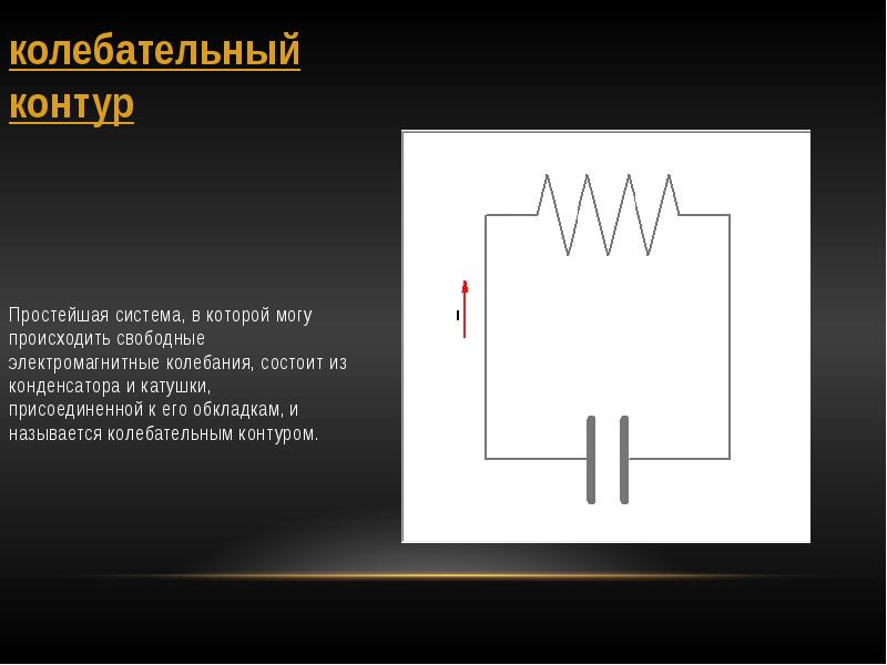 Колебательный состоит из конденсатора и катушки