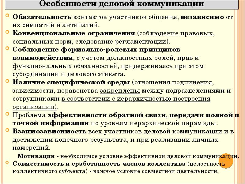 Виды делового общения и их языковые особенности проект