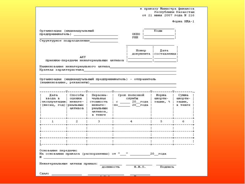 Акт приема передачи капитальных вложений образец согласно приказа минфина