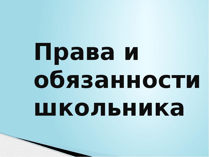 Проект на тему права и обязанности школьника