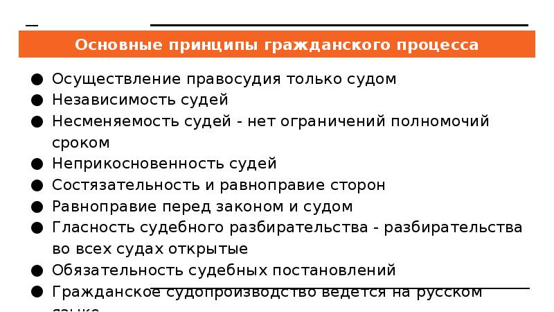 Основные правила и принципы гражданского процесса план егэ