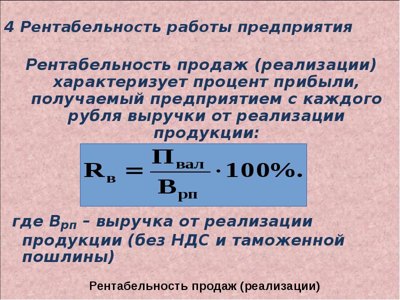 Рентабельность продаж по проекту