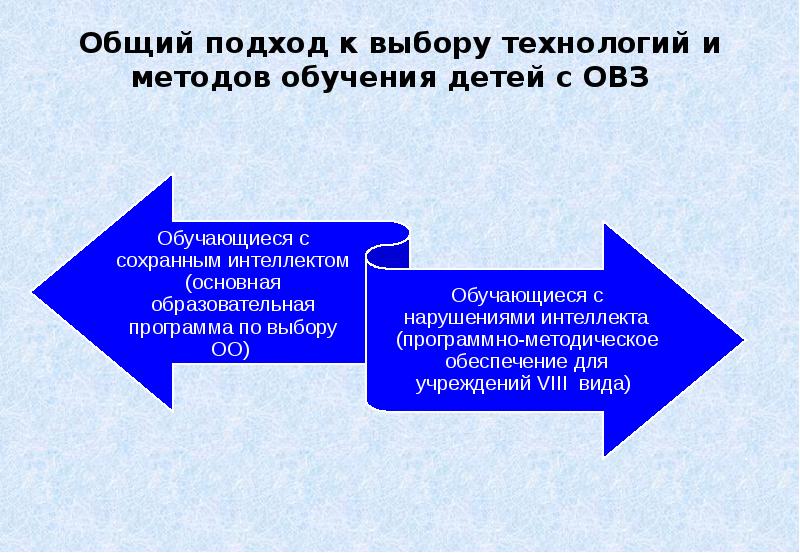 Формы организации обучения лиц с овз схема