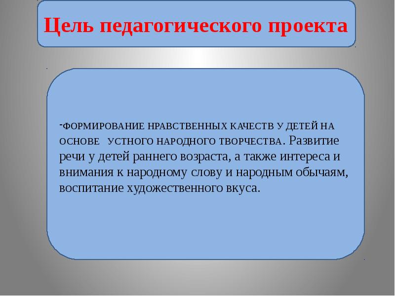 Цель образовательного проекта