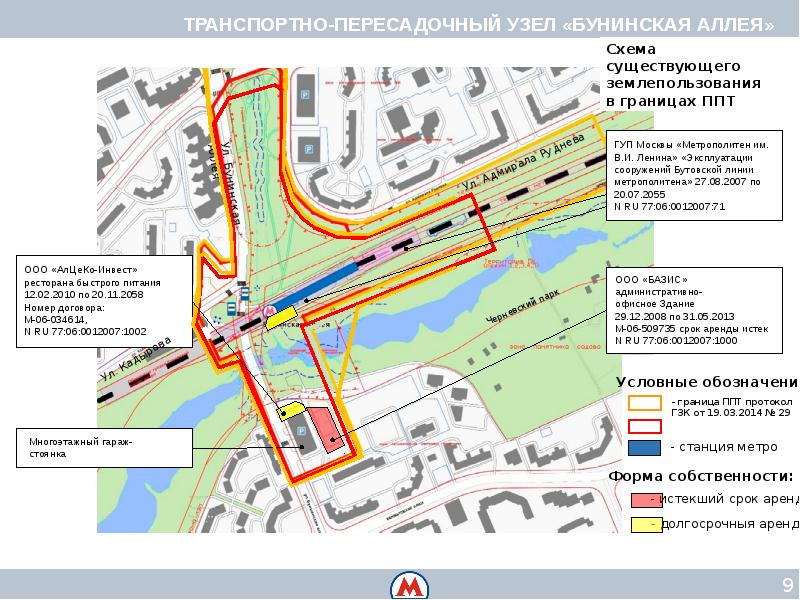 Бунинская аллея метро схема