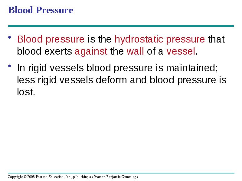 Blood Pressure
Blood pressure is the hydrostatic pressure that blood exerts Blood Pressure
Blood pressure is the hydrostatic pressure that blood exerts
