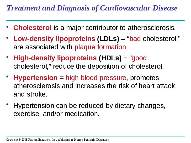 Treatment and Diagnosis of Cardiovascular Disease
Cholesterol is a major contributor Treatment and Diagnosis of Cardiovascular Disease
Cholesterol is a major contributor