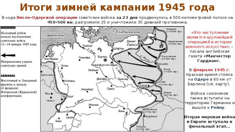 Освобождение частями красной армии ссср и стран восточной европы от войск фашистской германии карта