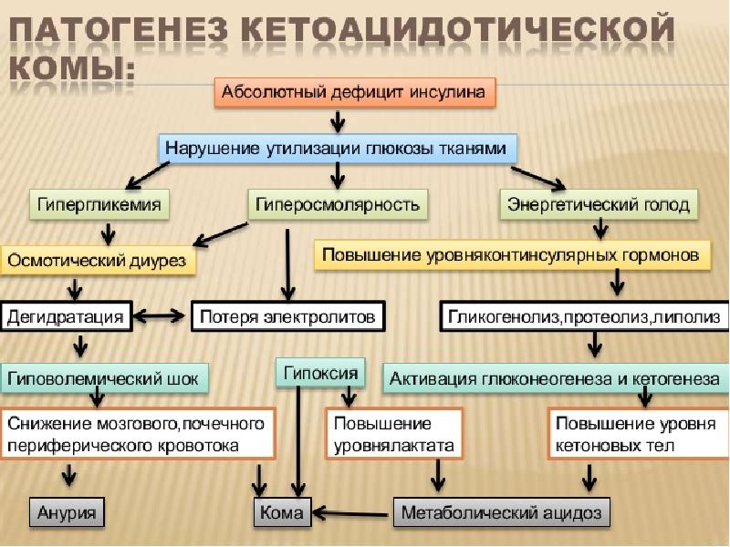 Клиническая картина кетоацидотической комы