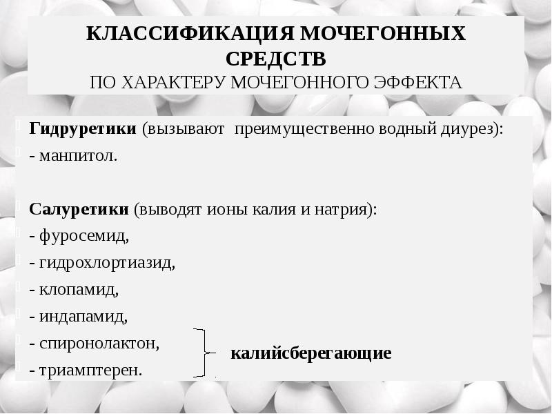 Мочегонные средства презентация