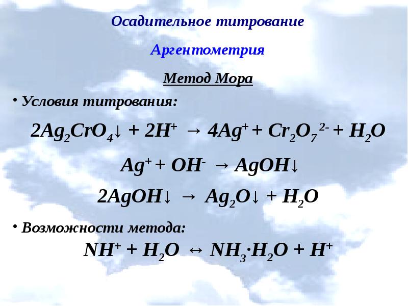 Осадительное титрование презентация