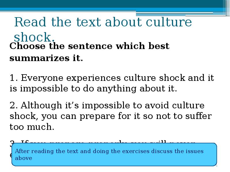 CULTURE SHOCK