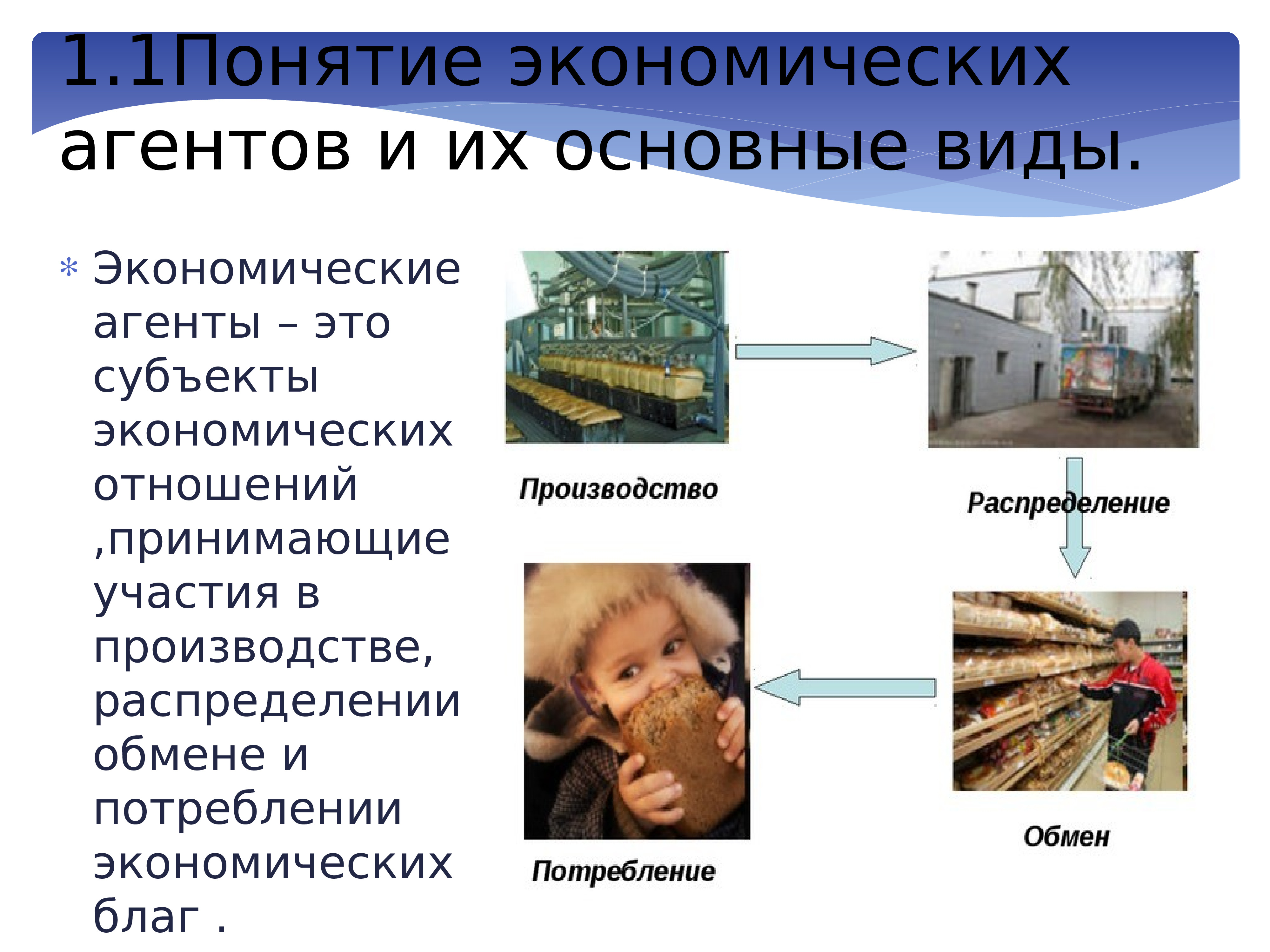 Понятие экономических агентов