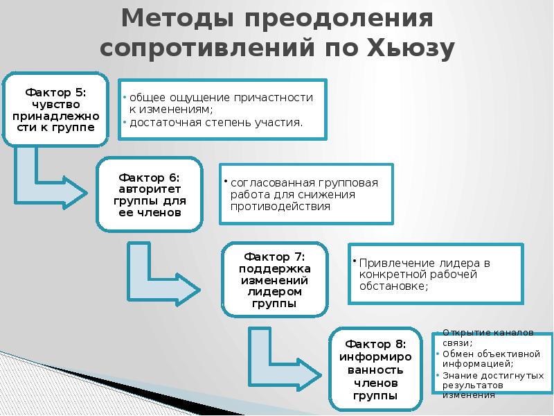 Факторы поддержки и сопротивления реализации проекта