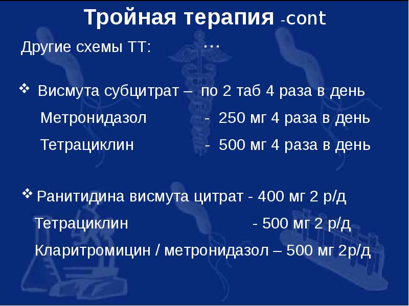 Тройная схема лечения язвенной болезни