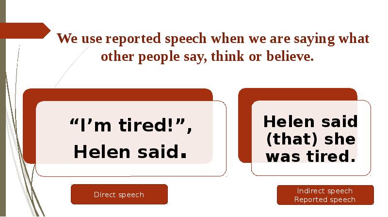 Reported speech when