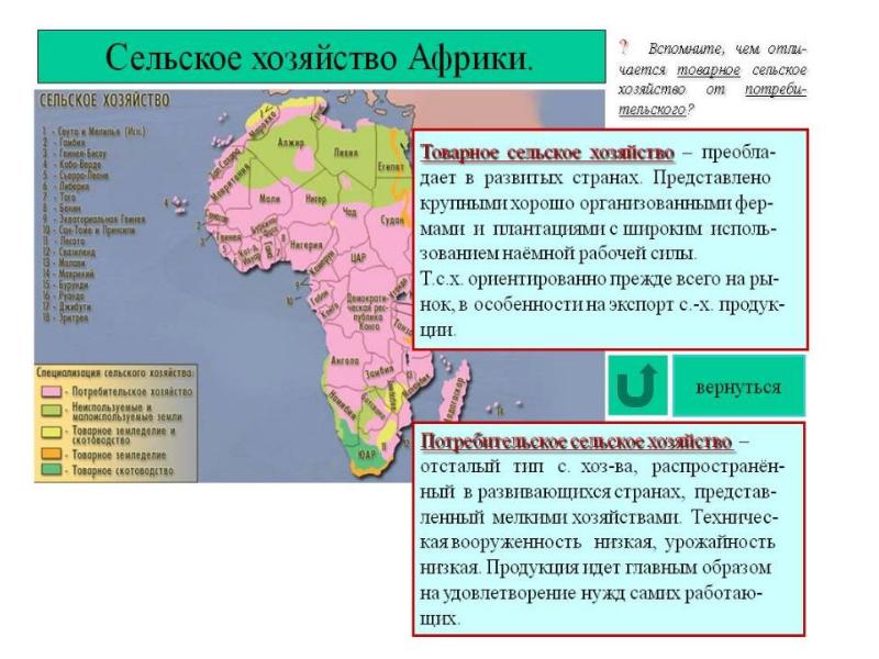 Презентация хозяйство африки 11 класс география