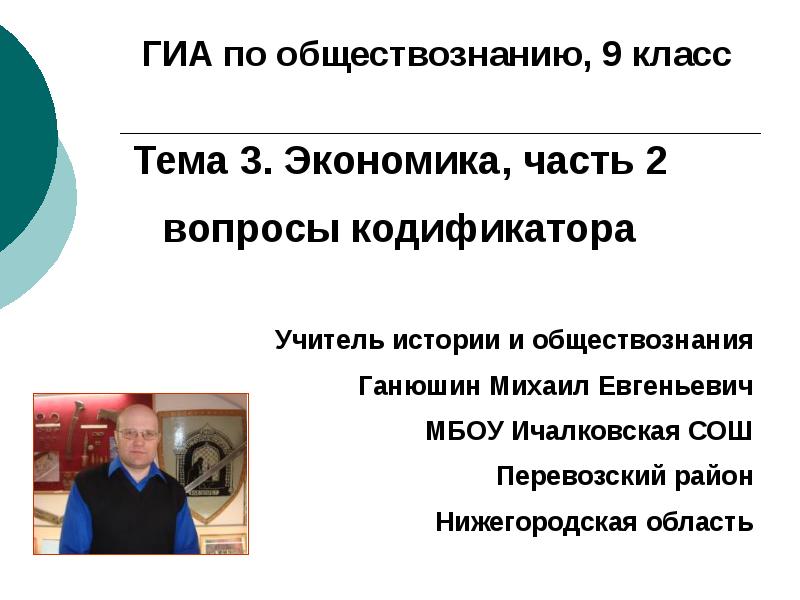 Ганюшин михаил евгеньевич презентации по обществознанию егэ