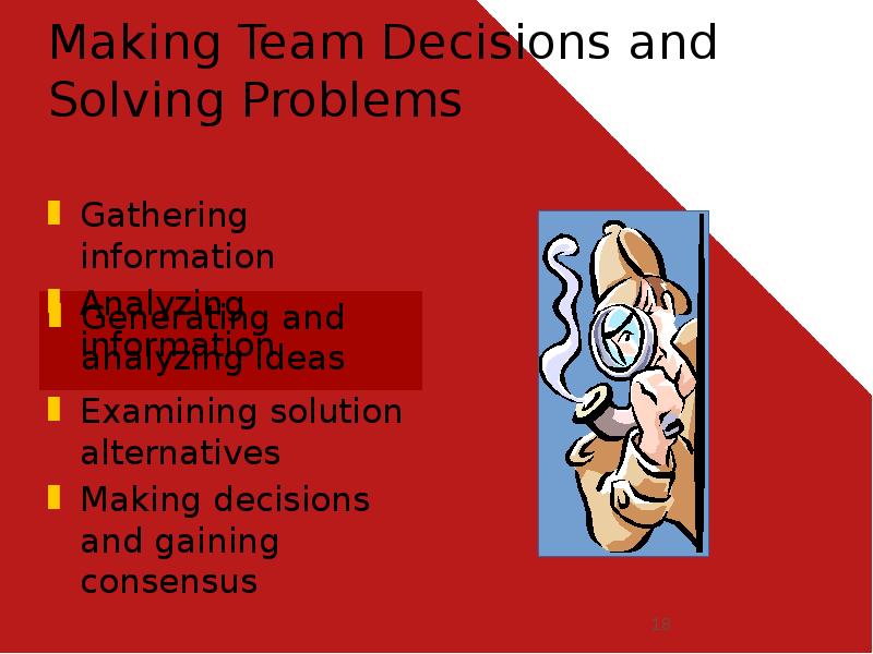 Making Team Decisions and Solving Problems
Generating and analyzing ideas Making Team Decisions and Solving Problems
Generating and analyzing ideas