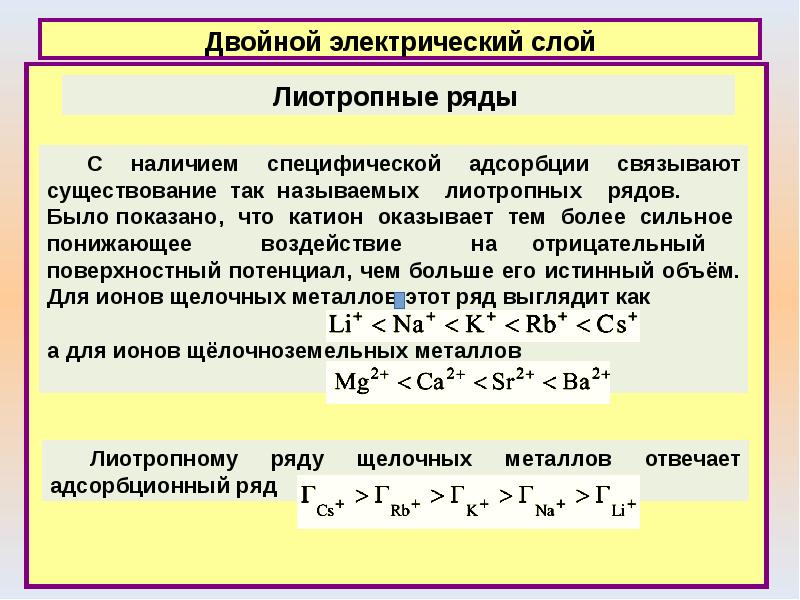 По какому принципу ряд. Лиотропные ряды коагулирующей способности. Лиотропный ряд катионов. Лиотропные ряды коагуляции. Лиотропные ряды гофмейстера.