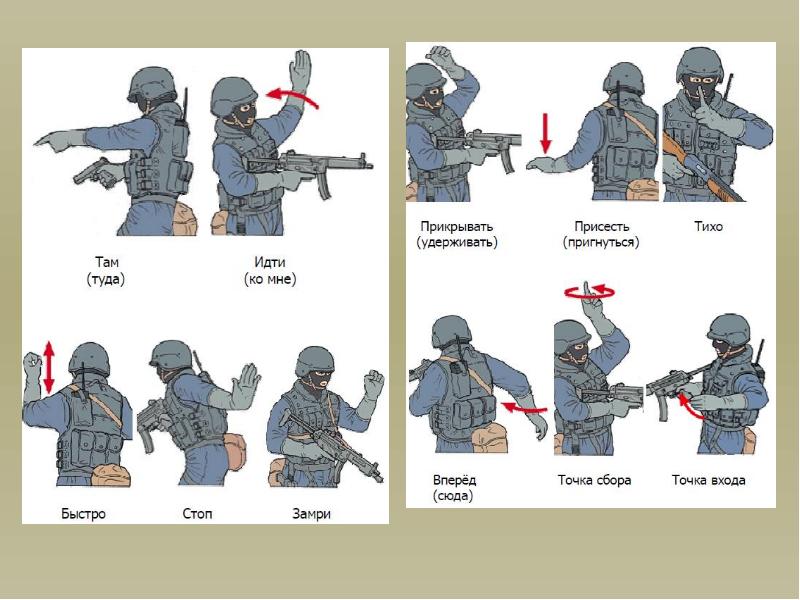 Язык жестов спецназа в картинках руками