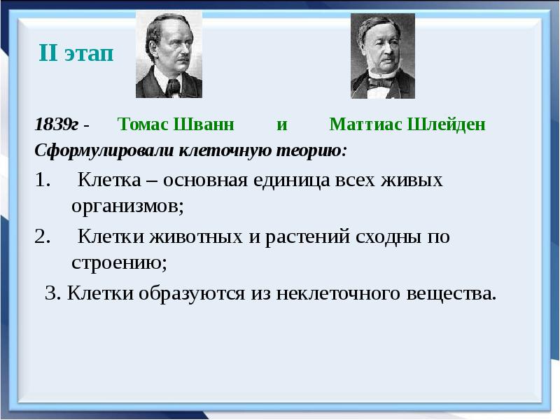 Клеточная теория шванна и шлейдена презентация