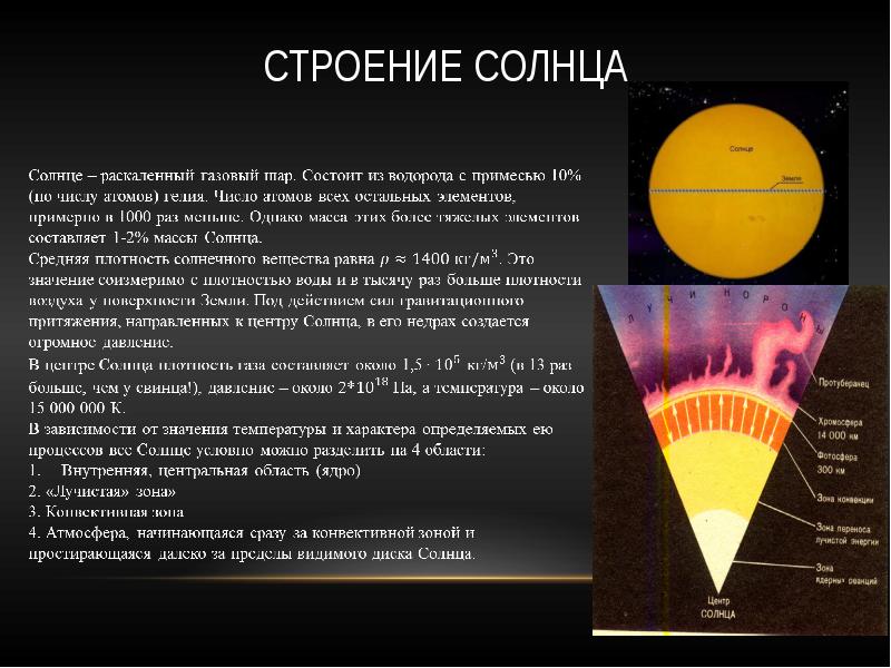 Презентация по физике солнце 9 класс