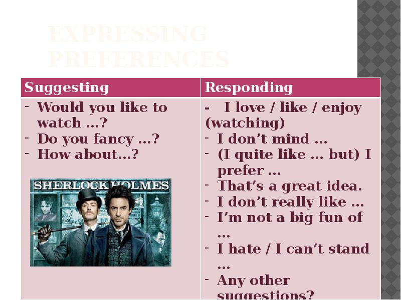 Expressing preferences Expressing preferences