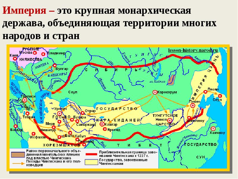Империя – это крупная монархическая держава, объединяющая территории многих народов и