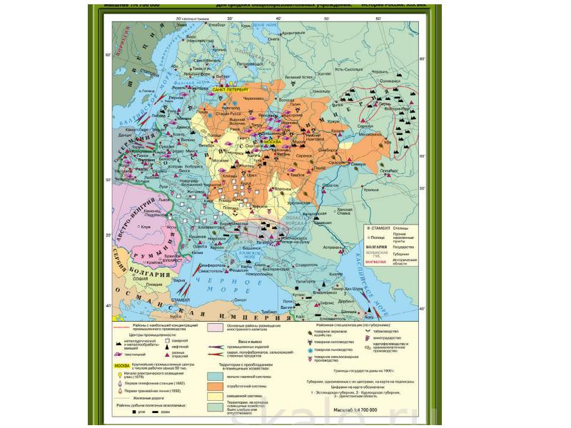 Экономическое развитие в россии в 19 веке карта