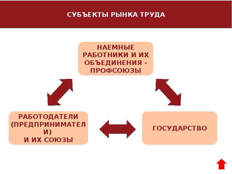 Субъекты рынка труда схема