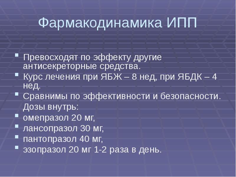 Ингибиторы протонной помпы презентация