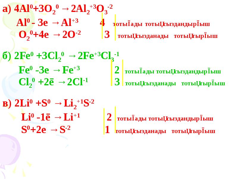 а) 4Al0+3O20 →2Al2+3O3-2
а) 4Al0+3O20 →2Al2+3O3-2
а) 4Al0+3O20 →2Al2+3O3-2
а) 4Al0+3O20 →2Al2+3O3-2