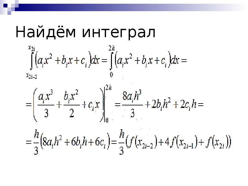 Численное интегрирование презентация