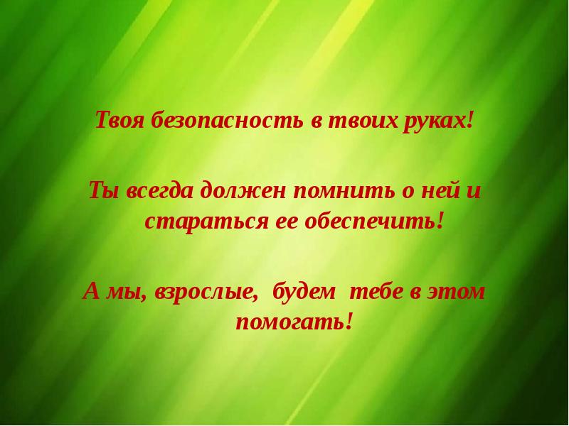 Твоя безопасность в твоих руках презентация