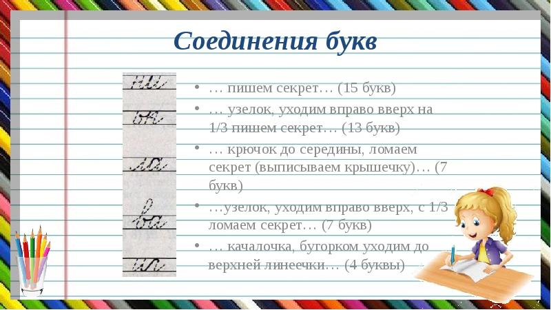 Соединение букв при письме 1 класс правильное образец школа россии