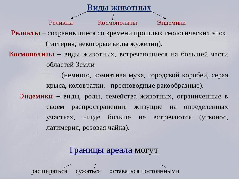 Ареалы обитания миграции закономерности размещения животных презентация