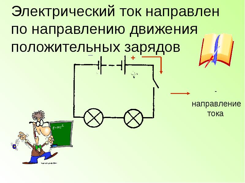 Сравните направление электрического тока в цепи схема